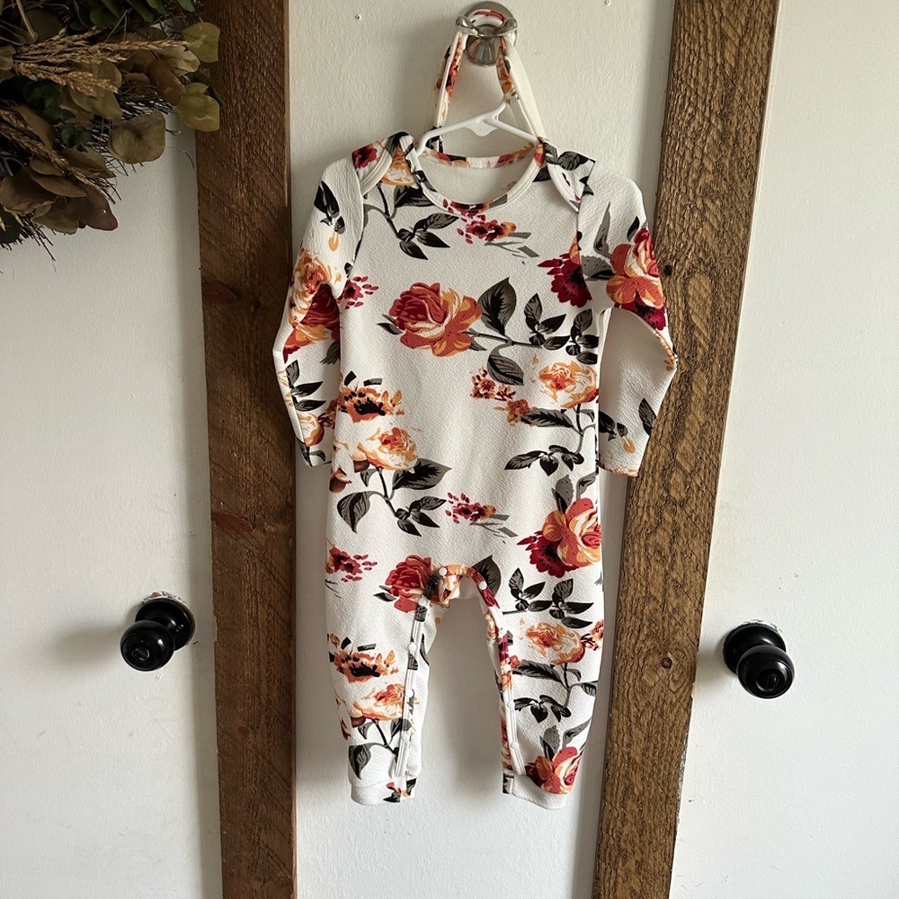Boutique Baby Girl Jumpsuit & Floral Headband Size 18-24 Months